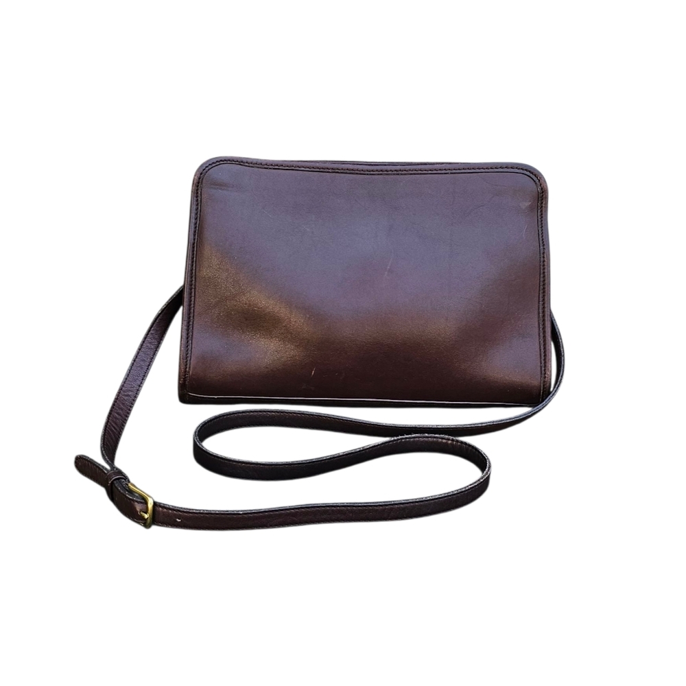 Coach Vintage Sutton Zip Bag Mahogany Brown Leather Crossbody 9814 - Picture 1 of 9